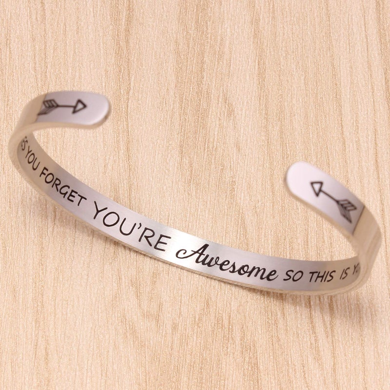 Btysun Bracelets for Women Inspirational Gifts for Women Her Mom Cuff Bracelet Friendship Bracelets Friend Gifts Mantra Thank you Gifts Jewelry - Image 4